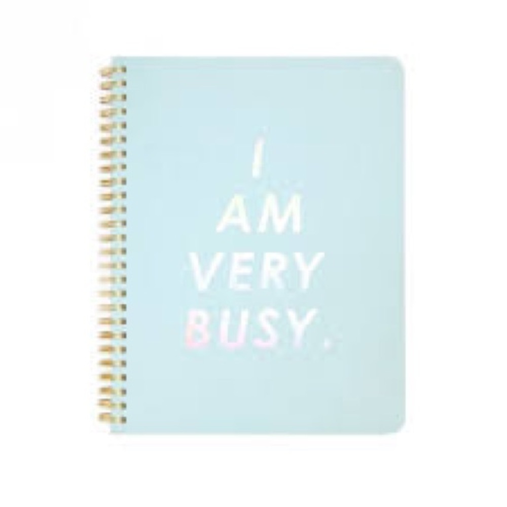 ban.do Rough Draft Mini Spiral Notebook, 9" x 7" 160 Lined Pages, I Am Very Busy